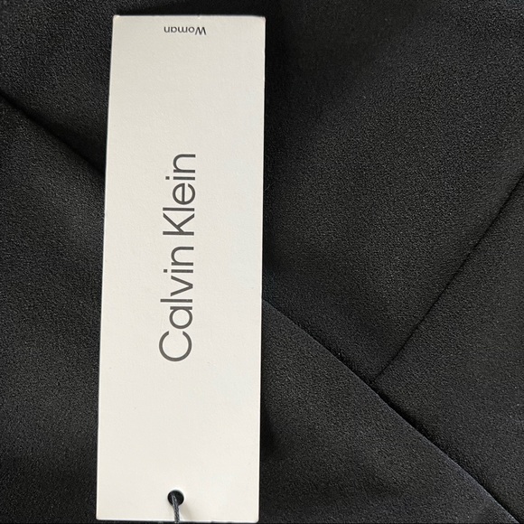 NEW Calvin Klein Black 3/4 Sleeve V Neck Sheath Dress Plus Size 24W - Picture 6 of 11
